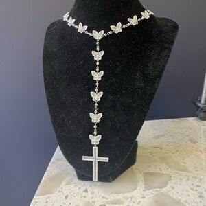 Butterfly Rosary Necklace